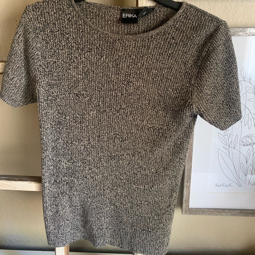 Erika Slim Fitting Grey Top Size S
